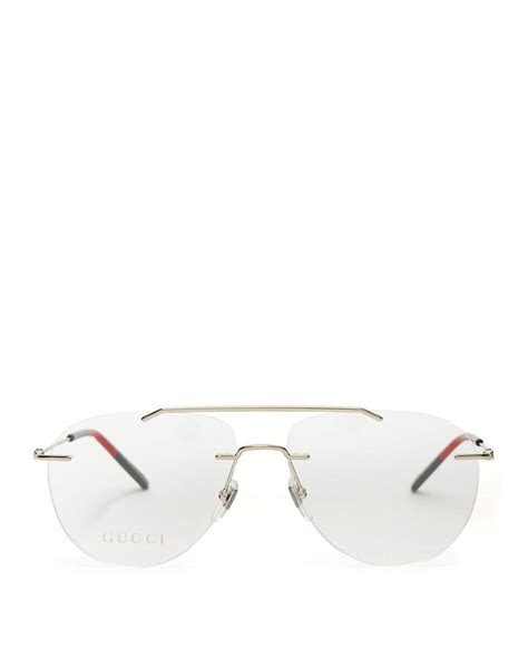 gucci clear aviator glasses|Gucci aviator prescription sunglasses.